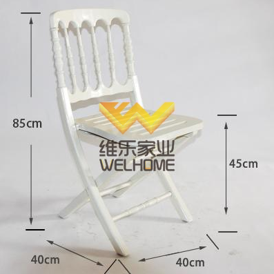 White wooden chateau folding chair for wedding/event